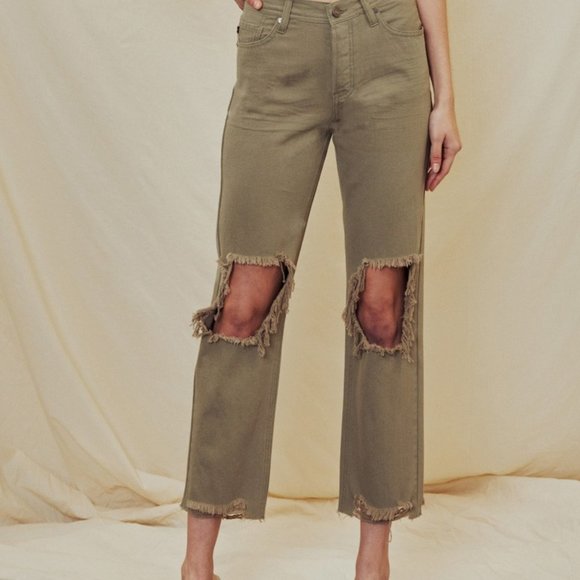 High Rise Straight Leg Jeans - Picture 1 of 3